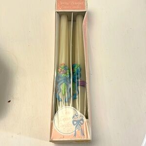 Vintage Spring Bouquet Taper Candles NOS